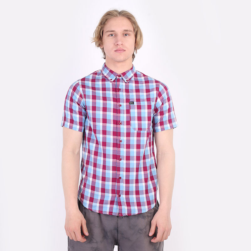 мужская малиновая рубашка K1X Check short sleeve shirt 1200-0636/6418 - цена, описание, фото 1